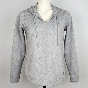 Michael Kors Women's Pullover Hoodie Heathered Grey Cotton Blend Stretch Size M
